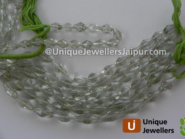 Green Amethyst Faceted Bicone Beads